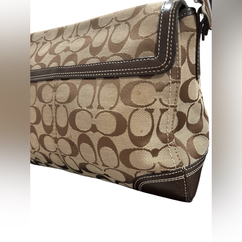 Coach Hampton turnlock Signature Canvas Flap Shoulder Bag Y2K - Picture 4 of 16